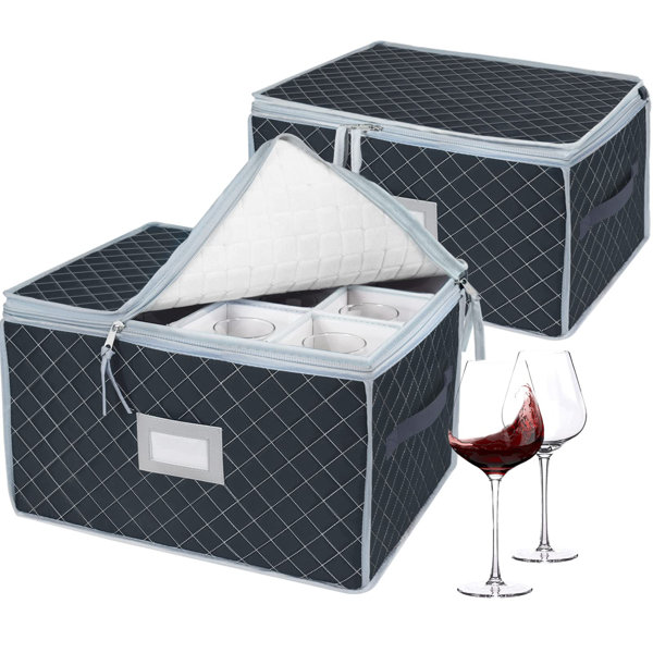 Rebrilliant Wine Glass Storage Box,Stemware Protector Carrier,Portable